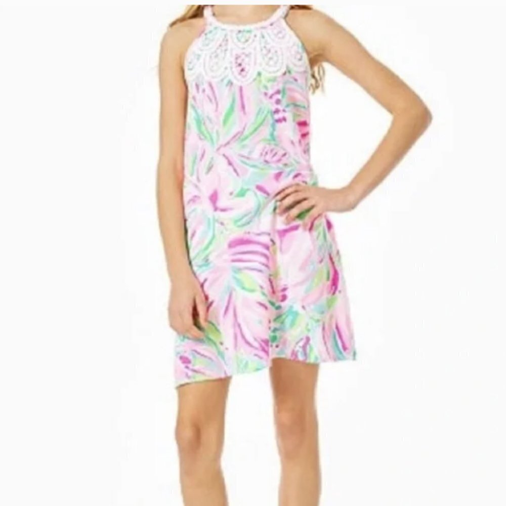 Lilly Pulitzer Mini Pearl Shift Dress in Multi Croc My World size 14 NWT